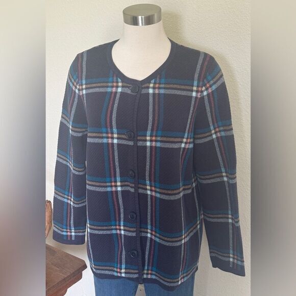 Talbots Sweaters - TALBOTS Cotton Plaid Cardigan cottage‎ core laying
